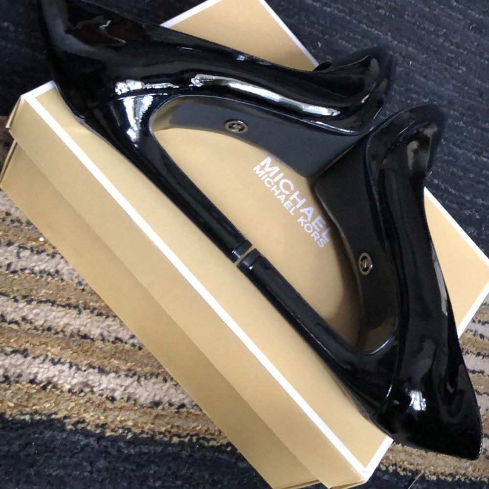 MICHAEL KORS (9) Brielle Pump Patent Classy Glossy Platform High Heels